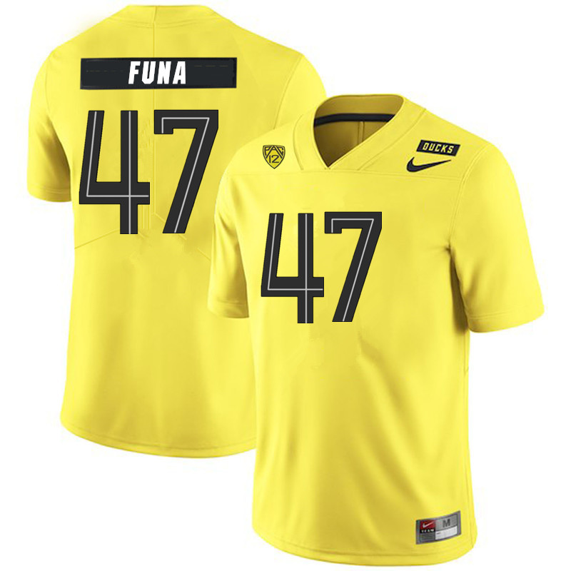Men #47 Mase Funa Oregon Ducks College Football Jerseys Sale-Yellow - Click Image to Close